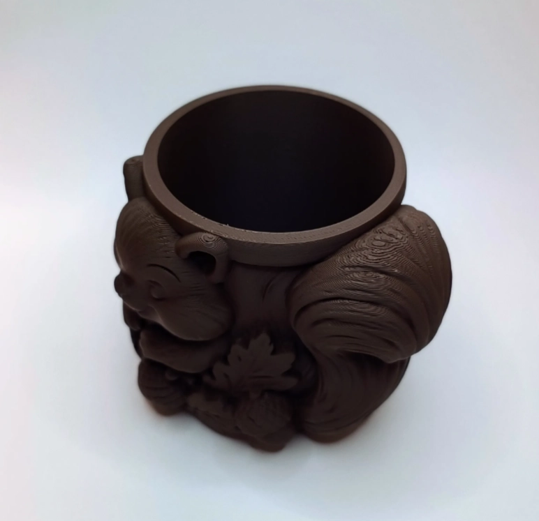 MACETERO DECORATIVO HOGAR- FORMA ARDILLA TIERNA 8 CM MARRON - 5