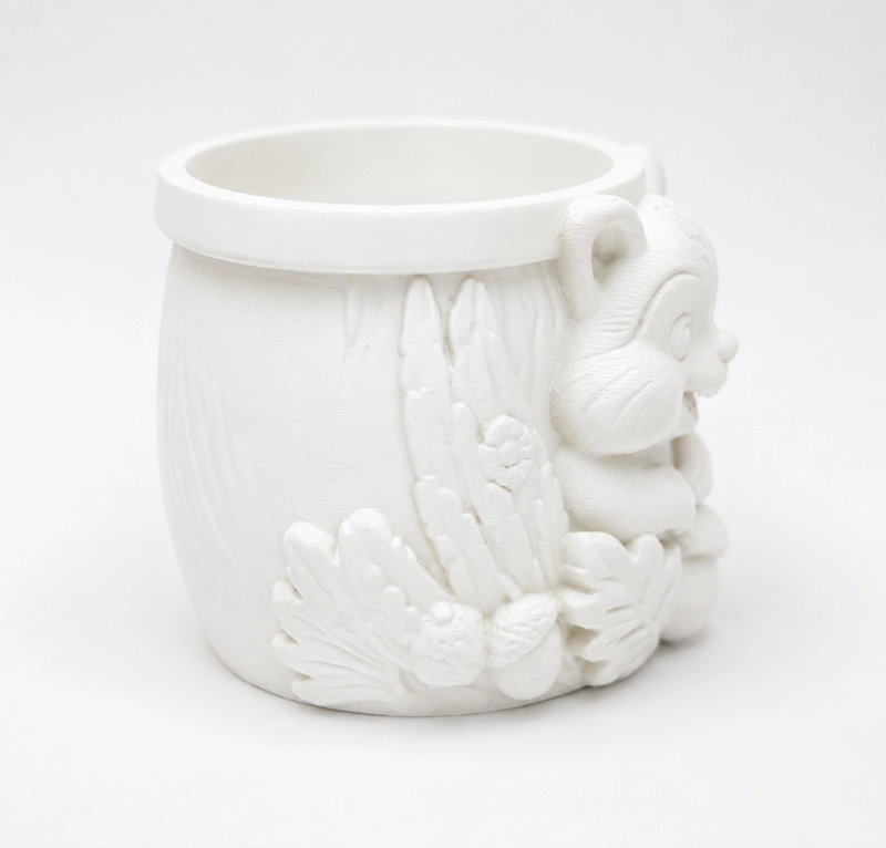 MACETERO DECORATIVO HOGAR- FORMA ARDILLA TIERNA 8 CM BLANCO - 5