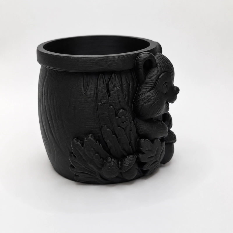 MACETERO DECORATIVO HOGAR- FORMA ARDILLA TIERNA 8 CM NEGRO - 4