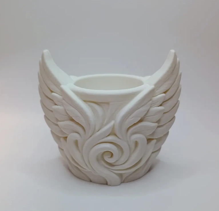 MACETERO DECORATIVO HOGAR- FORMA ALAS 9 CM BLANCAS - 3