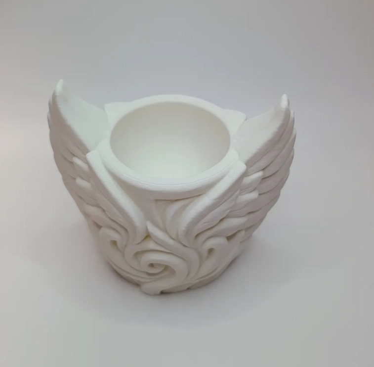MACETERO DECORATIVO HOGAR- FORMA ALAS 9 CM BLANCAS - 5