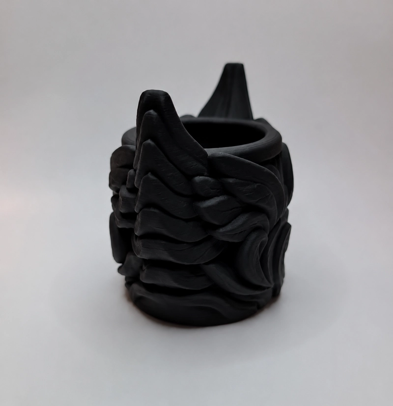 MACETERO DECORATIVO HOGAR- FORMA ALAS 9 CM NEGRAS - 4