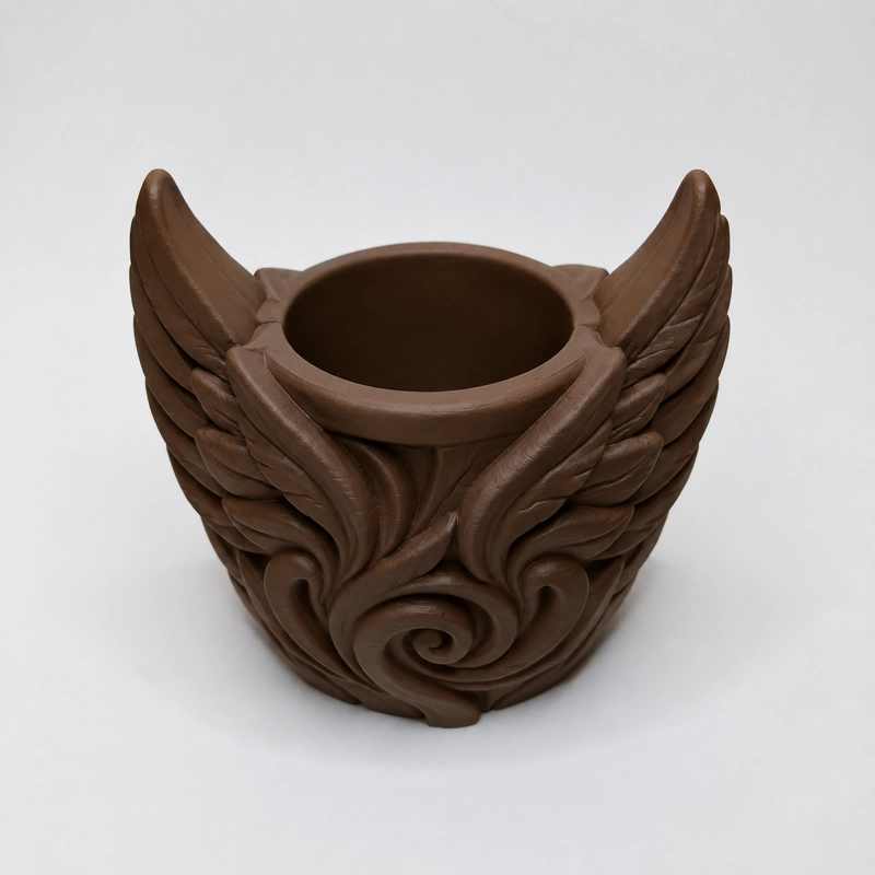 MACETERO DECORATIVO HOGAR- FORMA ALAS 9 CM MARRONES - 3