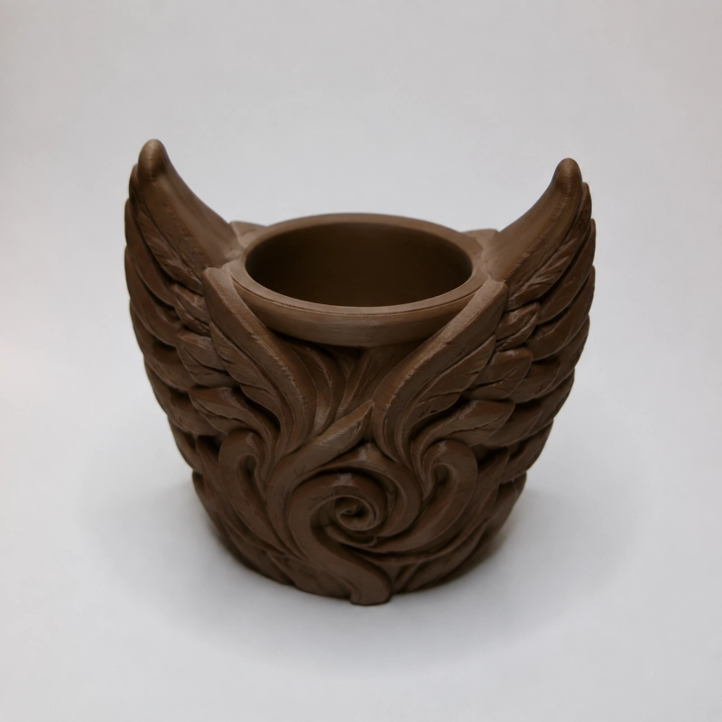 MACETERO DECORATIVO HOGAR- FORMA ALAS 9 CM MARRONES - 5