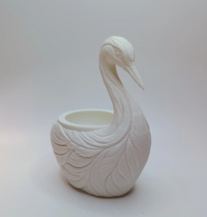 MACETERO DECORATIVO HOGAR- FORMA CISNE ELEGANTE 11 CM BLANCO - 4