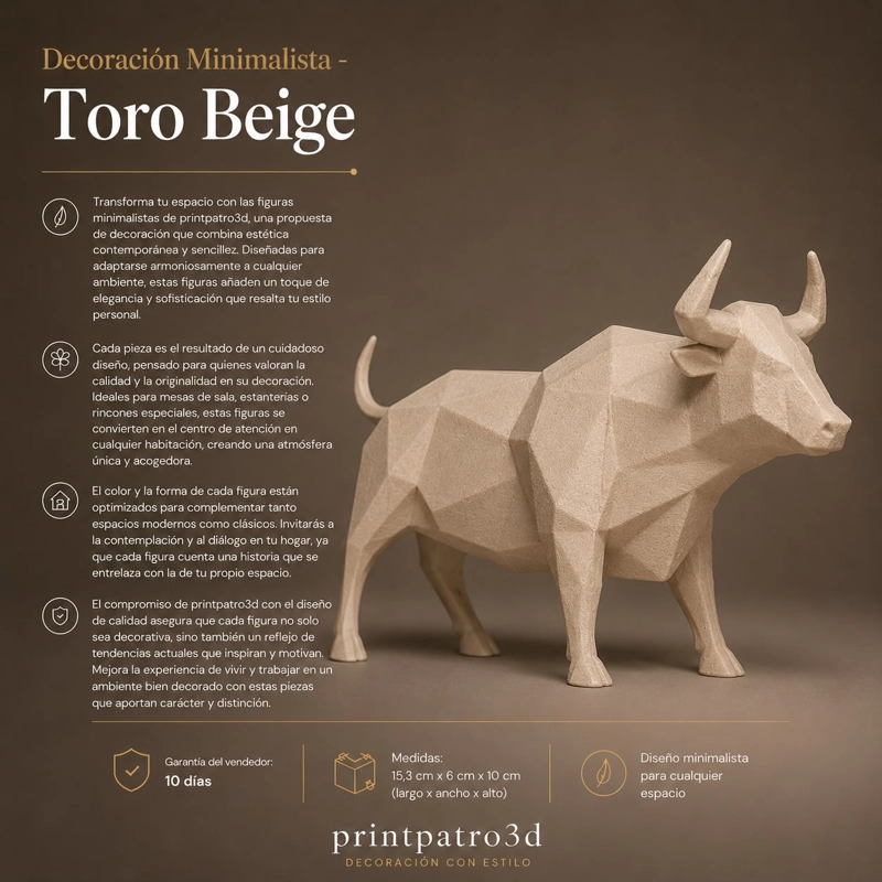 Decoración - Figuras Minimalistas (Toro) Beige - 2