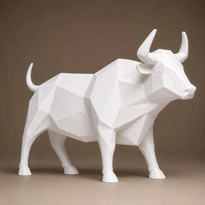 Decoración - Figuras Minimalistas (Toro) Blanco - 1