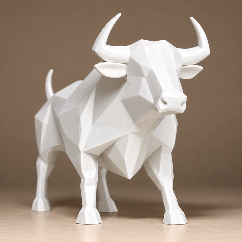 Decoración - Figuras Minimalistas (Toro) Blanco - 3