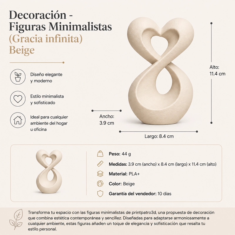 DECORACION - FIGURAS MINIMALISTAS (GRACIA INFINITA) BEIGE - 2