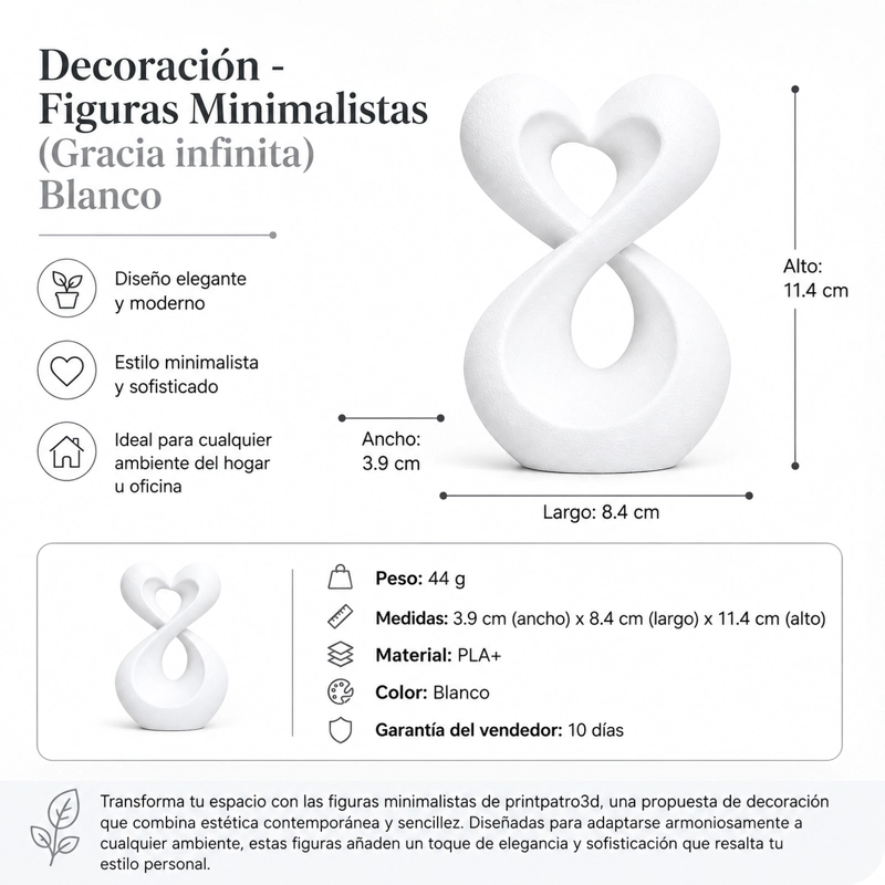 DECORACION - FIGURAS MINIMALISTAS (GRACIA INFINITA) BLANCO - 2