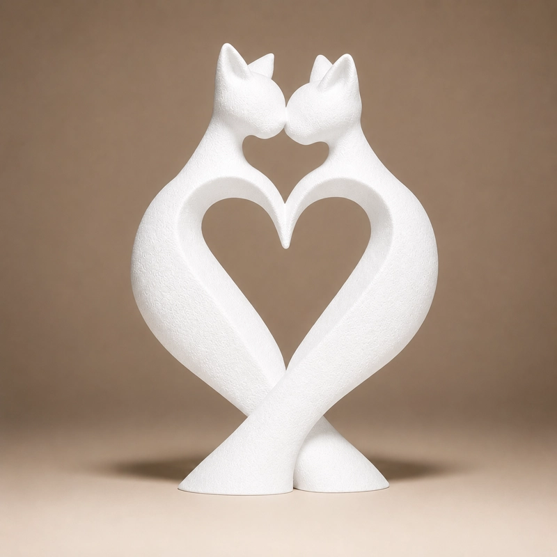 DECORACION - FIGURAS MINIMALISTAS (GATOS) BLANCO - 1