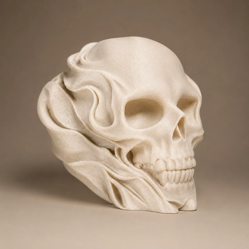 DECORACION - FIGURAS MINIMALISTAS (CALAVERA) BEIGE - 1