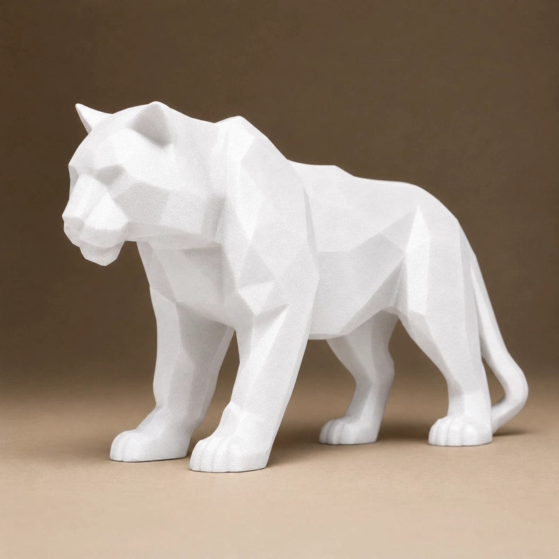 DECORACION - FIGURAS MINIMALISTAS (TIGRE) BLANCO - 1