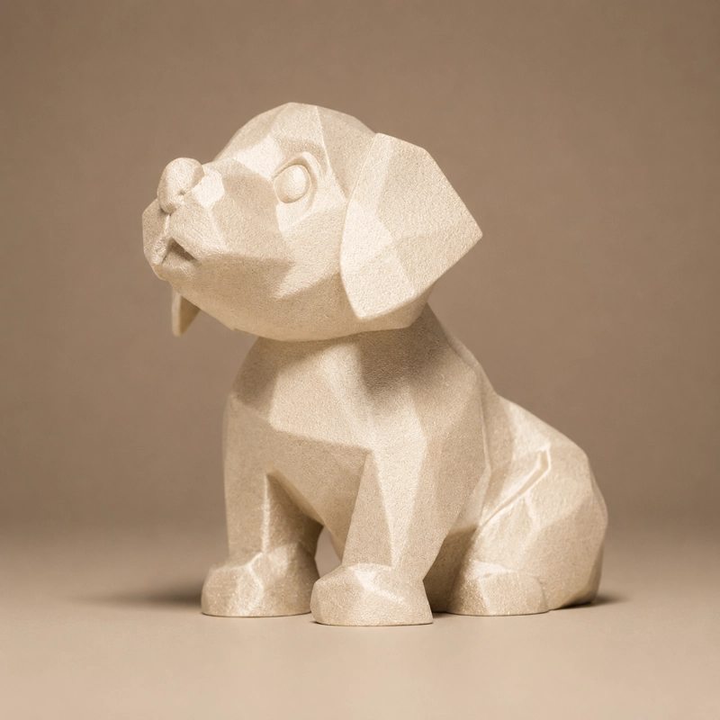 DECORACION - FIGURAS MINIMALISTAS (CACHORRO) BEIGE - 1