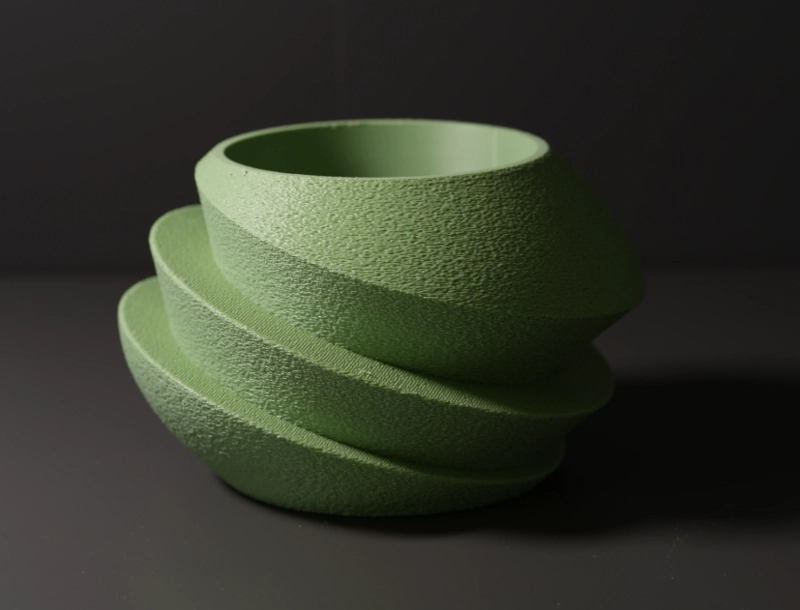 MACETERO DECORATIVO HOGAR- FORMA OVNI 11 CM VERDE - 3