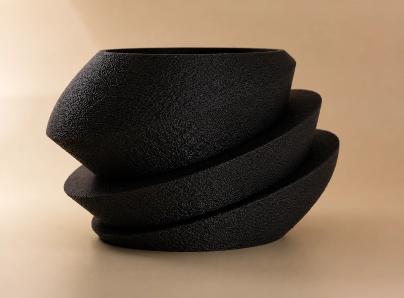 MACETERO DECORATIVO HOGAR- FORMA OVNI 11 CM NEGRO - 1