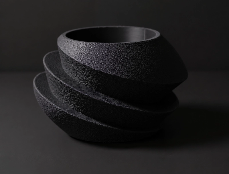 MACETERO DECORATIVO HOGAR- FORMA OVNI 11 CM NEGRO - 3