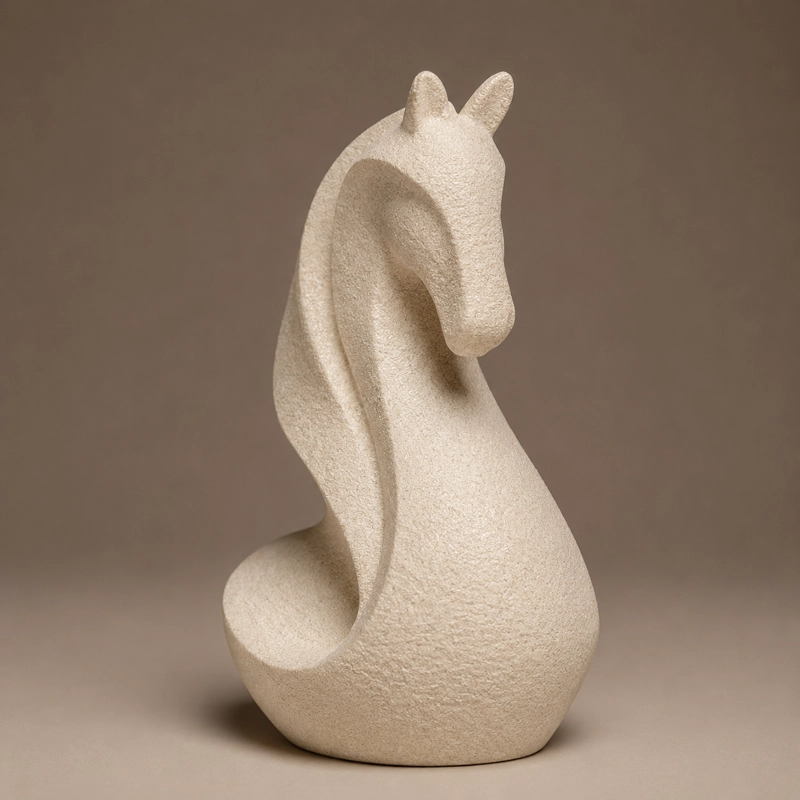 DECORACION - FIGURAS MINIMALISTAS (CABALLO) BEIGE - 1