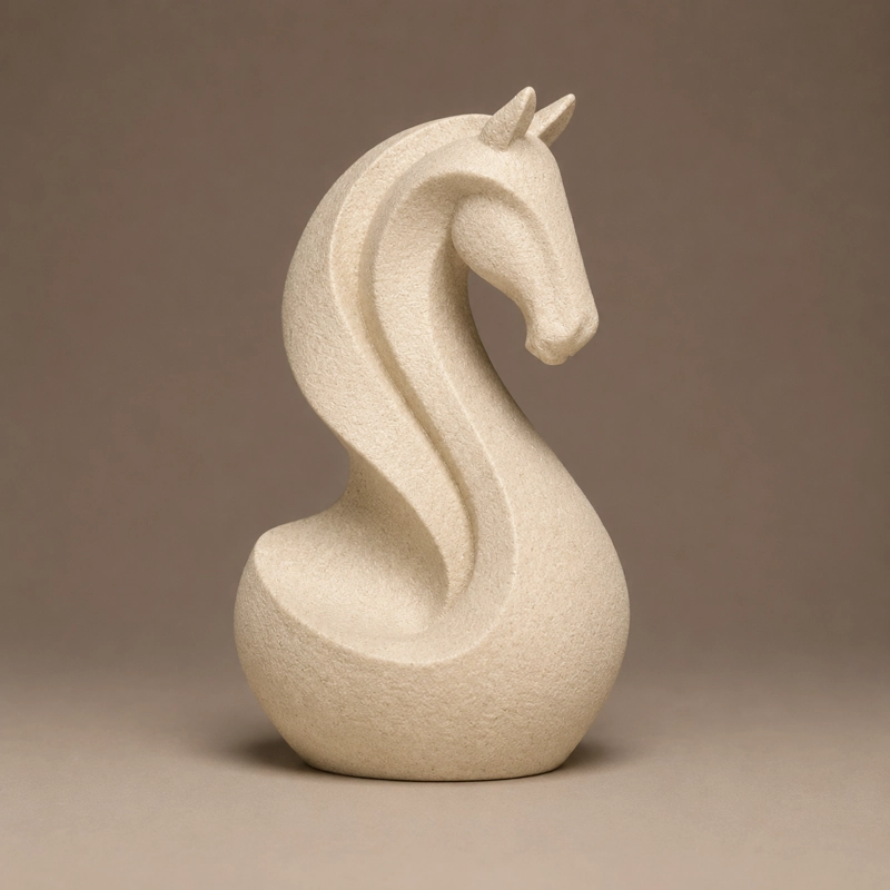 DECORACION - FIGURAS MINIMALISTAS (CABALLO) BEIGE - 2