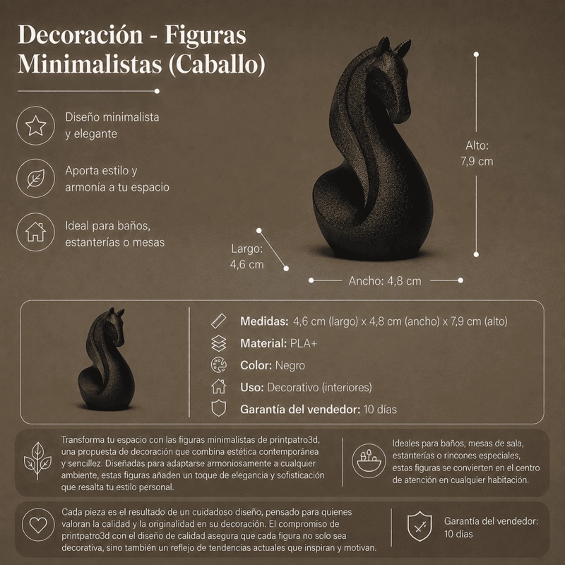 DECORACION - FIGURAS MINIMALISTAS (CABALLO) - 3
