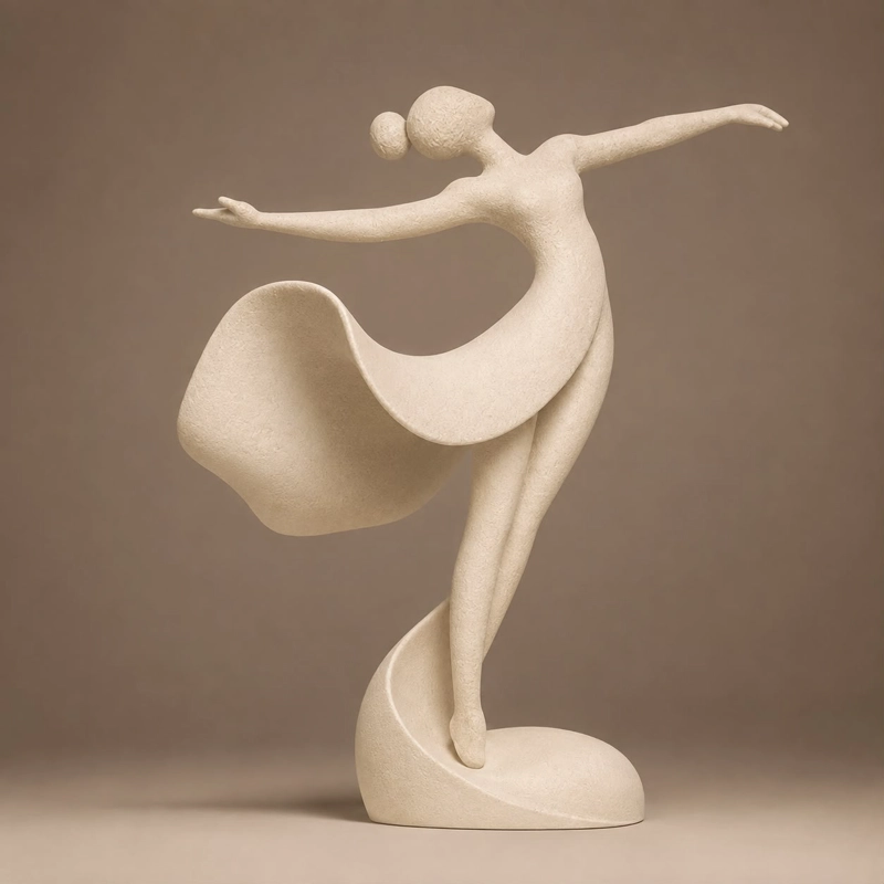 DECORACION - FIGURAS MINIMALISTAS (BAILARINA) BEIGE - 1