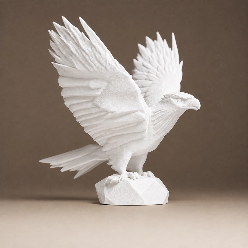 DECORACION - FIGURAS MINIMALISTAS (AGUILA) BLANCO - 1