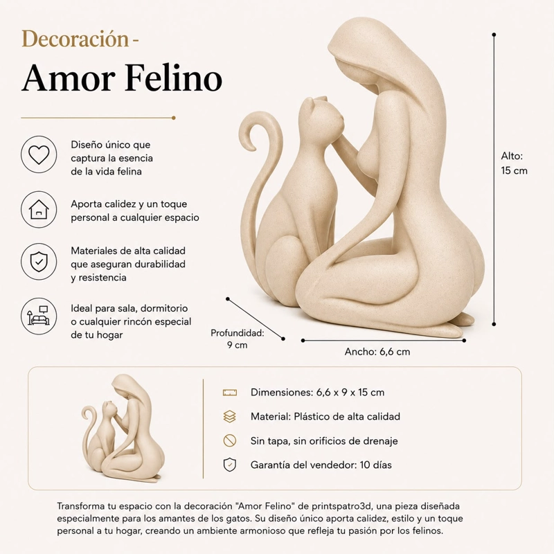DECORACION - AMOR FELINO (BEIGE) - 2