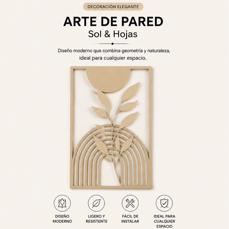 DECORACION PARED PRINTS PATRO - ESTILO BOHO FLOR MODERNA BEIGE - 3
