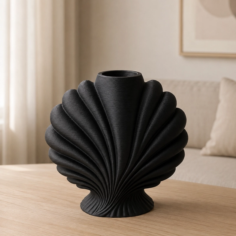 DECORACION ELEGANTE PRINTS PATRO - JARRON ESTILO DE VIEIRA NEGRO - 1