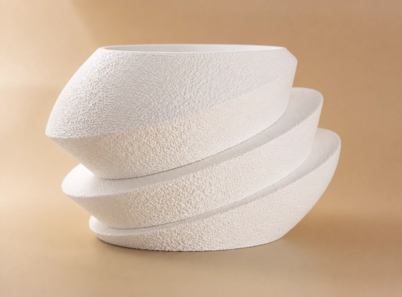 MACETERO DECORATIVO HOGAR- FORMA OVNI 11 CM BLANCO - 1