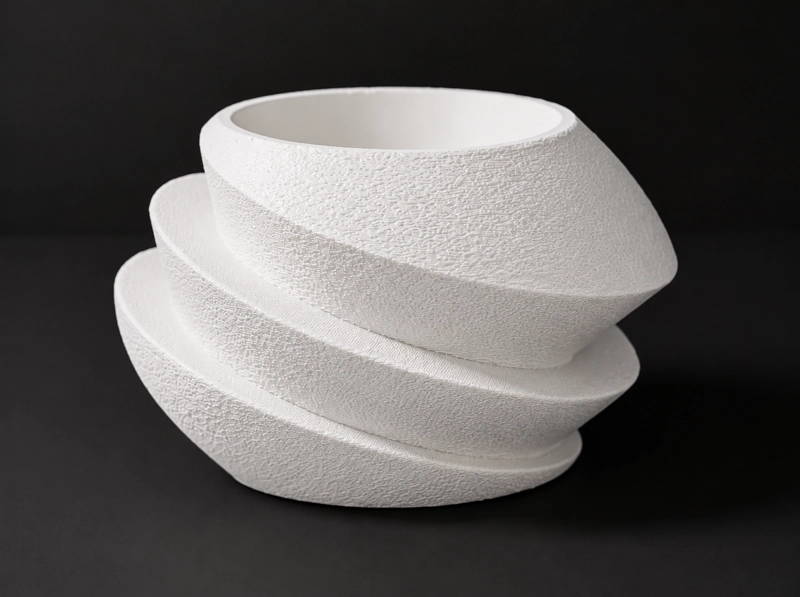 MACETERO DECORATIVO HOGAR- FORMA OVNI 11 CM BLANCO - 3