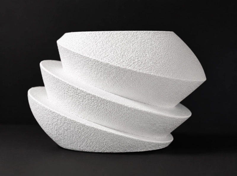 MACETERO DECORATIVO HOGAR- FORMA OVNI 11 CM BLANCO - 4