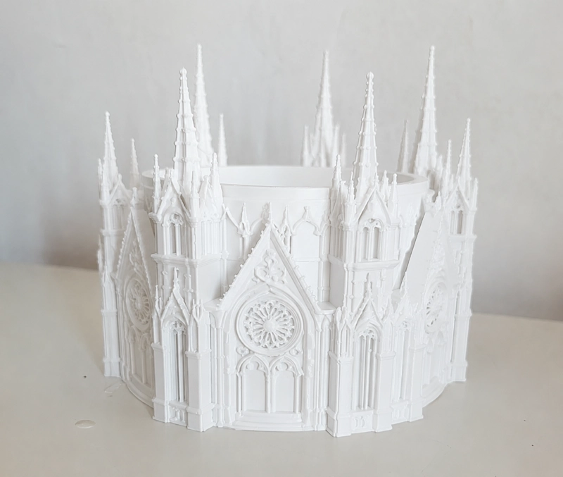 MACETERO DECORATIVO HOGAR- FORMA CATEDRAL 13 CM BLANCO - 4