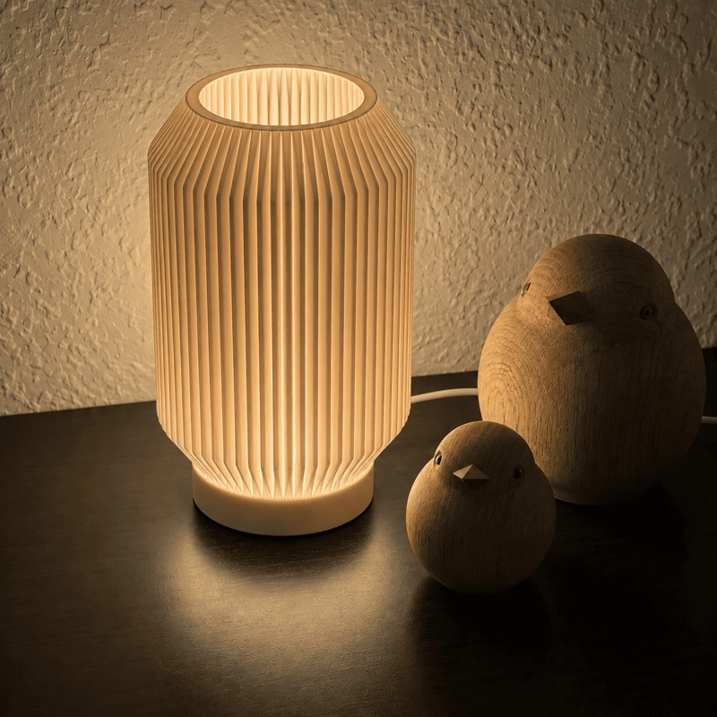 LAMPARA RAYAS DISEÑO MINIMALISTA BEIGE - 1