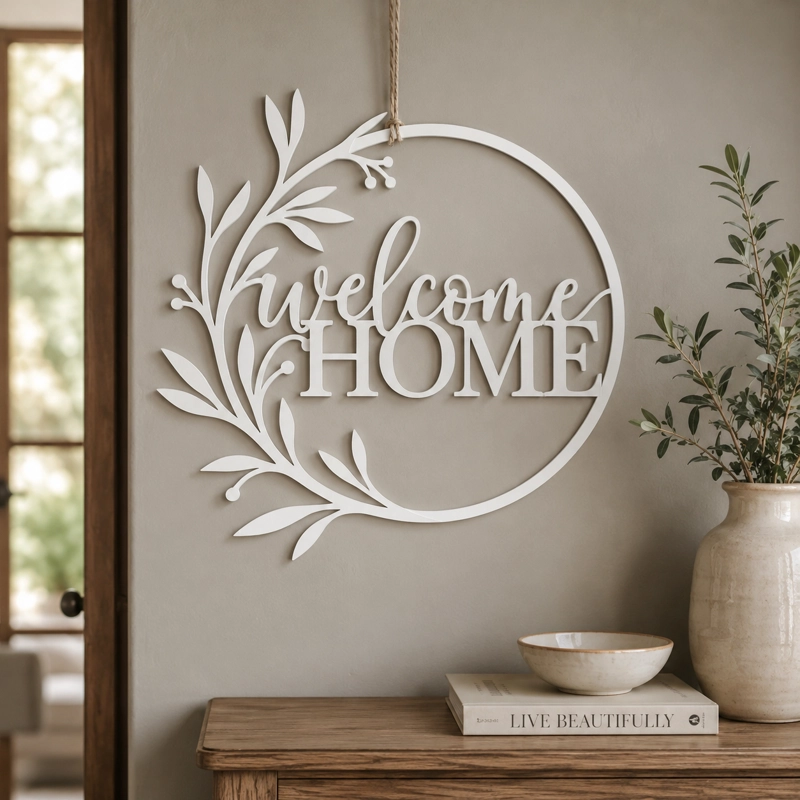 DECORACION PRINTS PATRO - ANILLO DECORATIVO WELCOME HOME NEGRO - 1