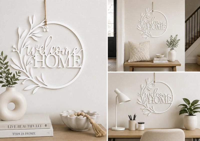 DECORACION PRINTS PATRO - ANILLO DECORATIVO WELCOME HOME NEGRO - 2