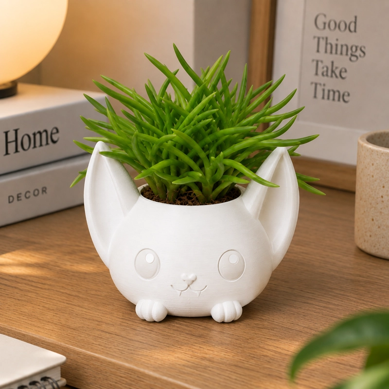 MACETERO DECORATIVO HOGAR- FORMA MURCIE LAGO 7 CM BLANCO - 1