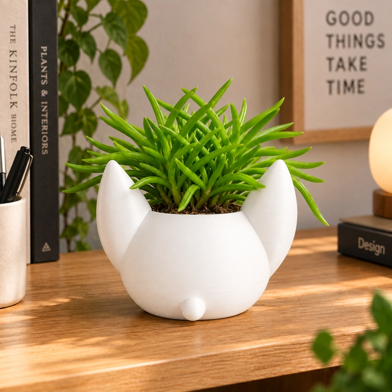 MACETERO DECORATIVO HOGAR- FORMA MURCIE LAGO 7 CM BLANCO - 3