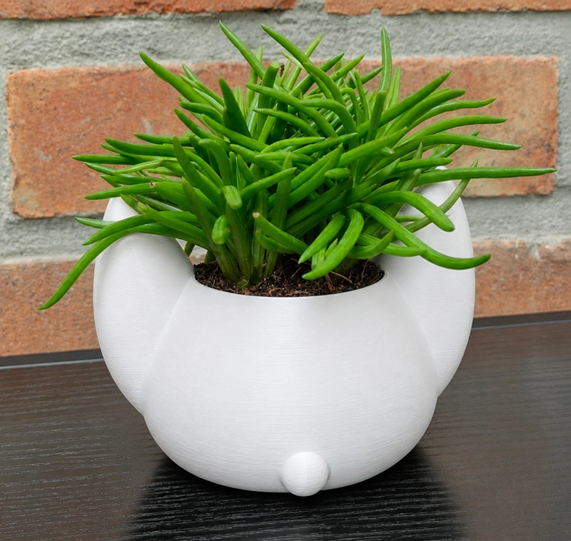 MACETERO DECORATIVO HOGAR- FORMA MURCIE LAGO 7 CM BLANCO - 5