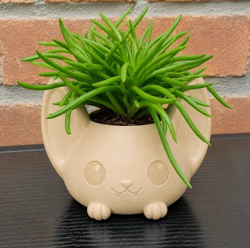 MACETERO DECORATIVO HOGAR- FORMA MURCIE LAGO 7 CM BEIGE - 1