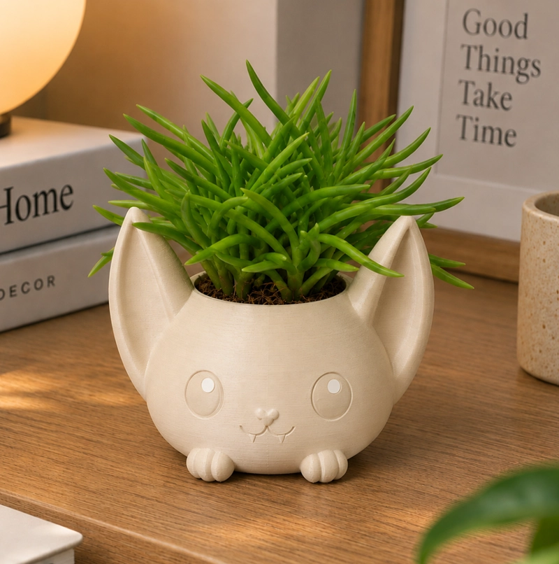 MACETERO DECORATIVO HOGAR- FORMA MURCIE LAGO 7 CM BEIGE - 4