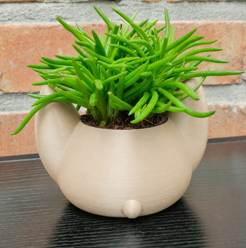MACETERO DECORATIVO HOGAR- FORMA MURCIE LAGO 7 CM BEIGE - 5