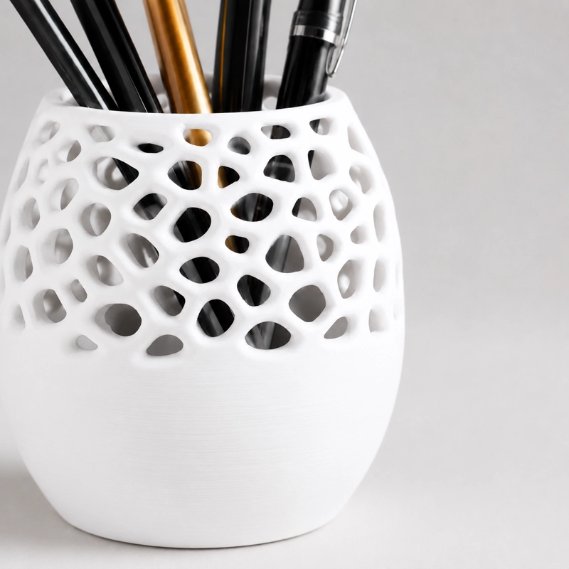 PORTALAPICES DE ESCRITORIO MODERNO DISEÑO DE AGUJEROS BLANCO - 1