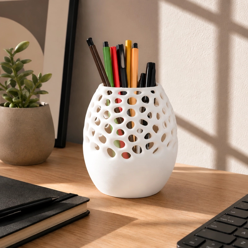 PORTALAPICES DE ESCRITORIO MODERNO DISEÑO DE AGUJEROS BLANCO - 2