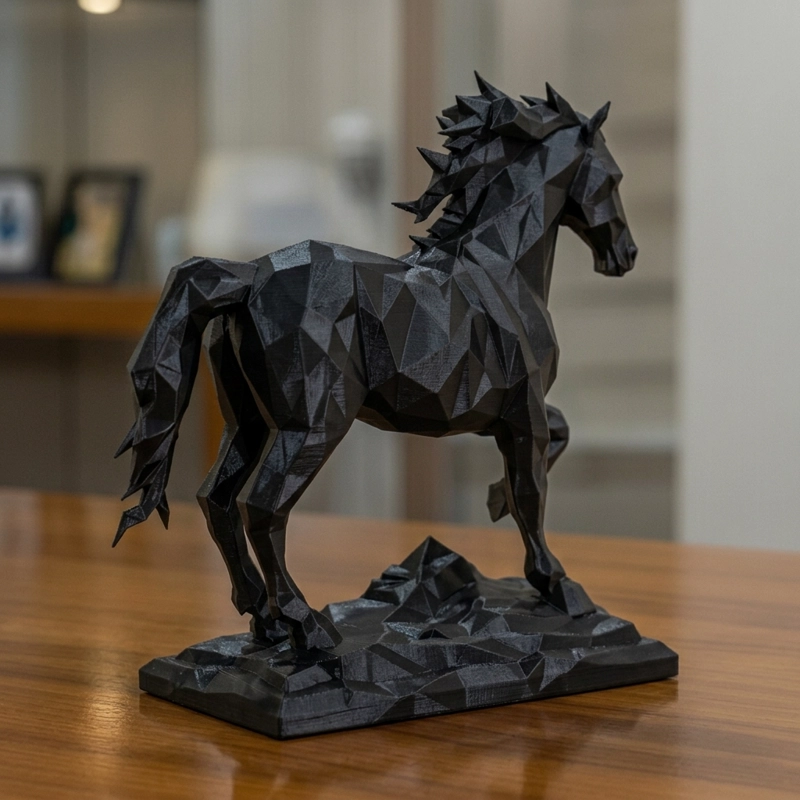 ESCULTURA DECORATIVA PRINTS PATRO- AÑO DEL CABALLO NEGRO - 1