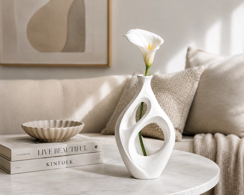 DECORACION PRINTS PATRO - JARRON ESTILO INFINITO LOOP BLANCO - 5