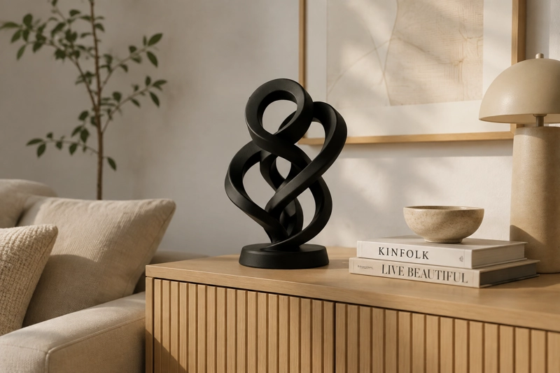 ESCULTURA ELEGANTE PRINTS PATRO - ESTILO GIRO INFINITO NEGRO - 2