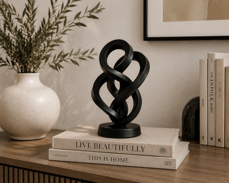 ESCULTURA ELEGANTE PRINTS PATRO - ESTILO GIRO INFINITO NEGRO - 5