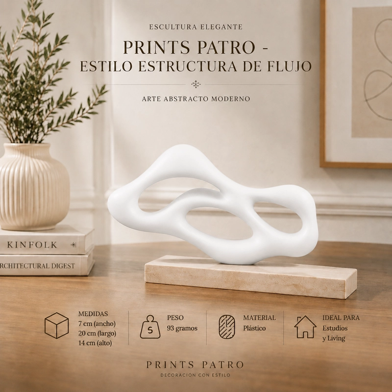 ESCULTURA ELEGANTE PRINTS PATRO - ESTILO ESTRUCTURA DE FLUJO BLANCO - 1