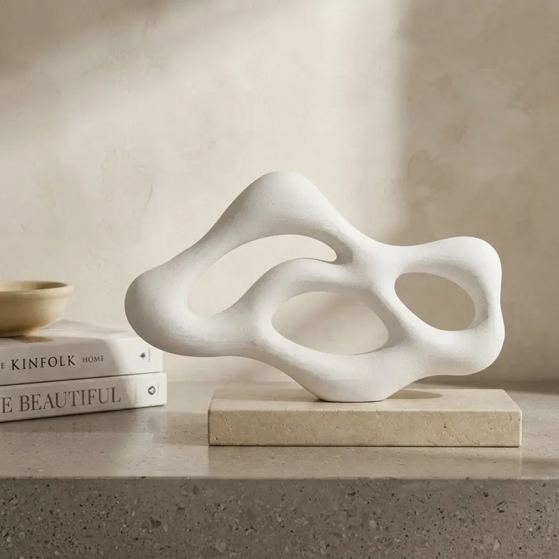 ESCULTURA ELEGANTE PRINTS PATRO - ESTILO ESTRUCTURA DE FLUJO BLANCO - 2